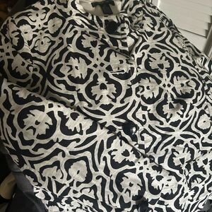 Style&Co Elegant Black and White Patterned Women's Jacket Blazer